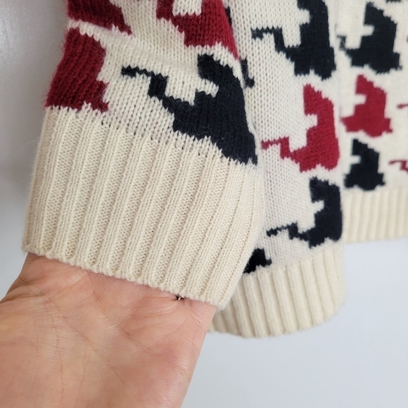 36.5 Houndstooth Crew Neck Knit Sweater Pullover warm Cozy Fall Medium VTG - Picture 6 of 11